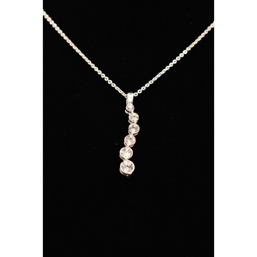 NR Avon Nina Ricci Vintage Crystal Pendant Necklace Rhinestone Signed 80s Bin2C